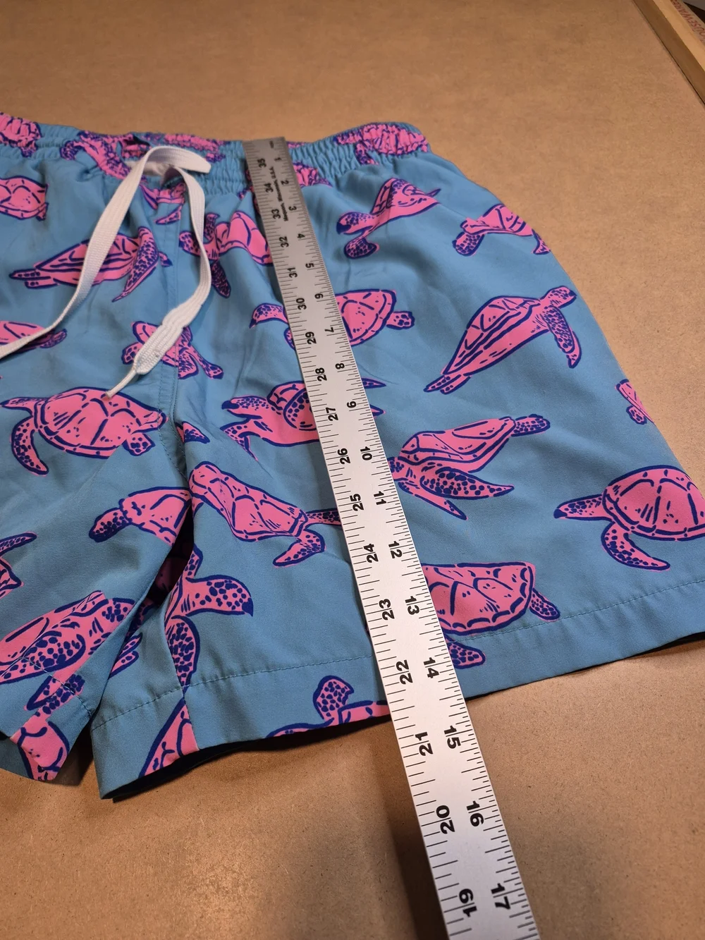 chubbies Blue Swim Shorts with Pink Turtle Print 4573/7